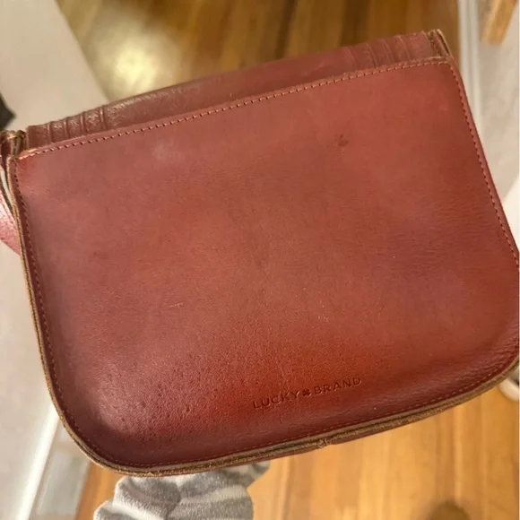 LUCKY BRAND Vintage Genuine Leather Crossbody Saddle Bag - Picture 7 of 8